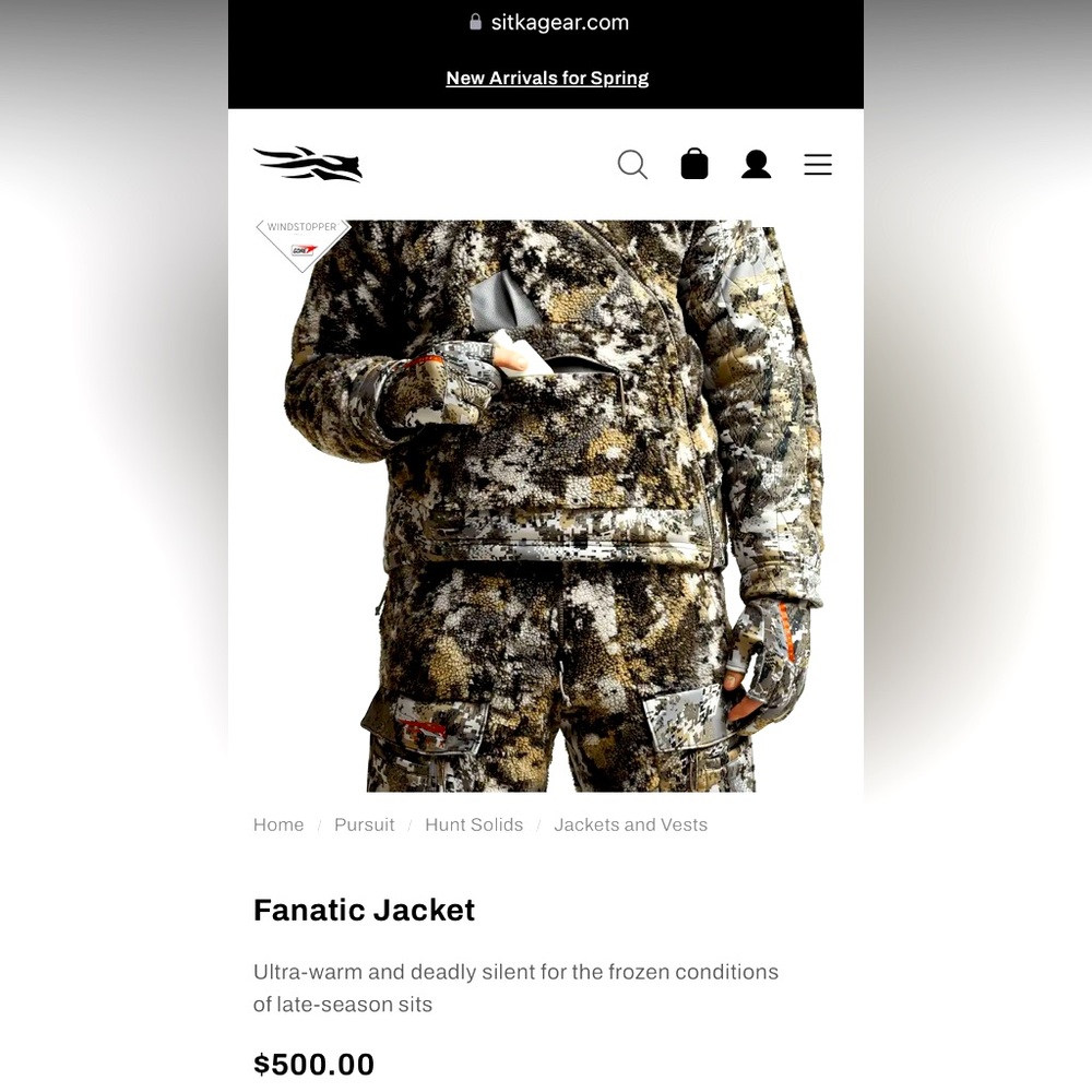 Sitka Fanatic Jacket - Men's Hunting Jacket in Optifade Elevated II - Picture 9 of 11